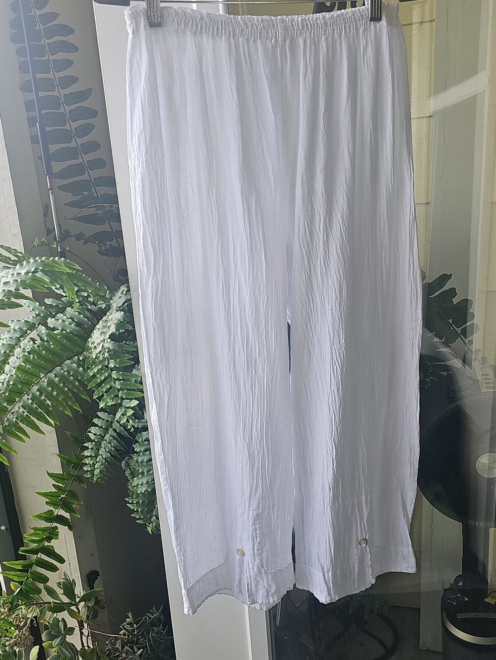 Cottonways Women's Elastic Waist Lightweight Linen-Blend/Gauze Pants